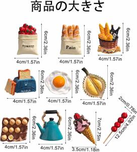 10pcs Strong 3D Cute Food Resin Stickers Whiteboard Cabinet Kitchen Decoration Magnetic Square Souvenir <b>Glass</b> Gift for <b>Fridge</b> - Product Image 2