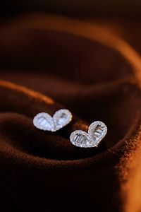 Xinfly Au750 0.22ct Diamond 18K Real Gold Love Heart Shape <b>Stud</b> Earrings Classic Fine Jewelry Wholesale - Product Image 5