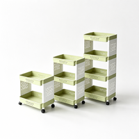 Étagère de rangement multicouche épaissie, chariot mobile pour collations, étagère de rangement multifonctionnelle détachable avec panneaux ventilés