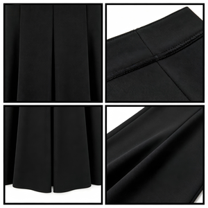 Elegante Abito da Sera Lungo <span class=keywords><strong>Nero</strong></span> e Bianco con Stampa Floreale Barocca, Maniche Lunghe, Scollo a V, <span class=keywords><strong>Vestito</strong></span> Formale Slim Fit su Misura OEM/ODM - Product Image 2