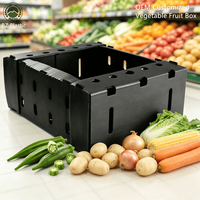 Boîte pliante en feuille creuse de PP, caisse d'emballage pour légumes et fruits, qualité alimentaire, logo personnalisé, OEM, fournisseur personnalisé, conteneur en plastique