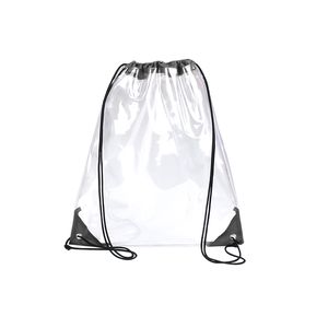 Natural Style Stadium Approved Clear Drawstring <b>Bag</b> Transparent PVC with Soft Polyester Lining <b>See</b>-<b>Through</b> Backpack - Product Image 4