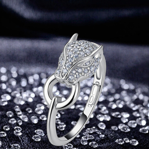 Bague Tête de Renard en Argent Sterling 925 et Moissanite KIVORA, Plaqué Rhodium, Sertissage Griffe d'Animal, Bijou Femme, Cadeau - Product Image 3