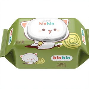 OEM KinKin 30 lingettes humides pour bébé, rayonne premium non tissée, stérilisées individuellement, adaptées aux peaux sensibles, fabriquées au Vietnam - Product Image 1