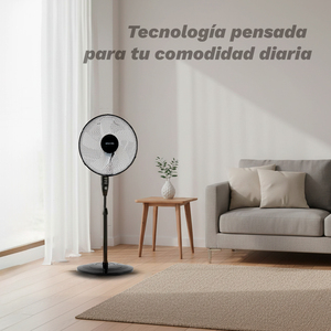 Ventilatore a piedistallo 165RNG 50W Nero 3 velocità Base rotonda - Product Image 5