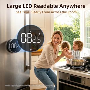 Minuteur Visuel Numérique de Cuisine avec Grand Écran LED, Compte à Rebours Magnétique pour la Cuisine, le Fitness, la Pâtisserie et l'Étude en Classe - Product Image 5