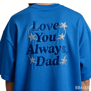 <span class=keywords><strong>T</strong></span>-<span class=keywords><strong>shirt</strong></span> Estiva Personalizzata per la Festa del Papà, da Donna, a Spalla Cadente, in Maglia Pesante, Traspirante, Stampata e Ricamata - Product Image 3