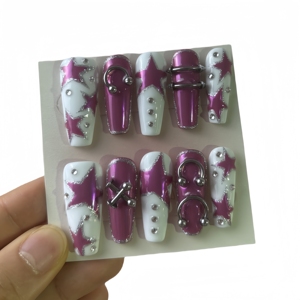 ที่กดเล็บแบบใช้มือติดบนเล็บลายตาแมวเปลือยมีหลายสีตามสั่ง - Product Image 6