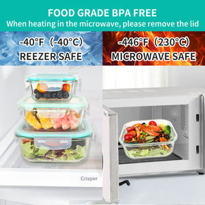 JMカスタム高ホウケイ酸ガラス320ml 800ml 1200ml食品容器食器ランチボックスシリコンシールリングふた付き - Product Image 5