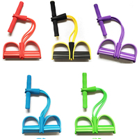 LADYGLOW 6 Tubes Bandes de Résistance Élastiques de Haute Qualité pour Fitness avec Pédale, Corde de Traction pour Sit-up et Pédale de Contrôle