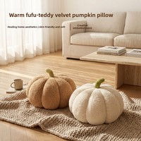 Coussin décoratif en polaire Teddy en forme de citrouille, garnissage en coton PP, style pastoral, créatif, pour canapé de salon, bureau et maison