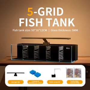 <span class=keywords><strong>Acquario</strong></span> per Betta in Vetro Ultra Bianco, Vasca per Pesci Piccoli con Isolamento, Combinazione Multi-Griglia, Filtro Senza Cambio <span class=keywords><strong>d</strong></span>'<span class=keywords><strong>Acqua</strong></span> - Product Image 6