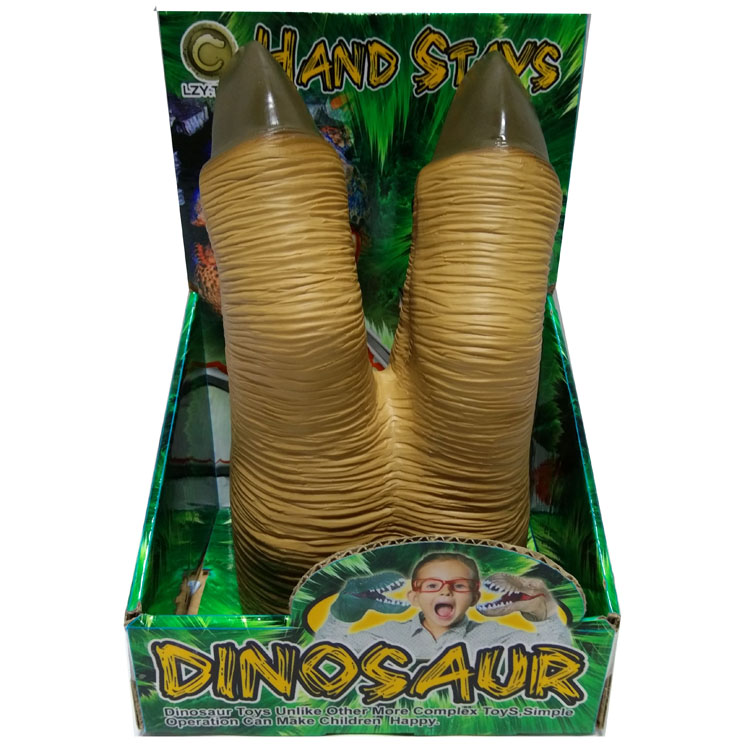 Оптовая продажа, пластиковый мини-желтый тираннозавр, игрушка-коготь динозавра, пальчиковая марионетка