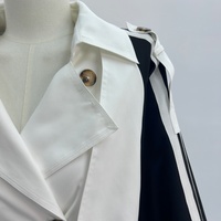 Gabardina de Mujer a la Moda, Bicolor, con Doble Botonadura y Cinturón, Estilo Urbano y Moderno