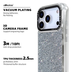 Étui de téléphone magnétique personnalisé en cristal d'argent astral électro-plaqué Aikusu Cyber pour iPhone 17 16 15 14 Air Pro Max - Product Image 4