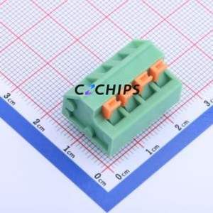 KF237-5.08-4P Spring Terminal Block Through hole Component (THT),P=5.08mm Connector 1x4P 5.08mm Green 4P - Product Image 1