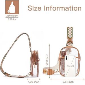 Sac bandoulière étanche approuvé pour les stades, unisexe, en PVC transparent, sac de poitrine transparent, personnalisable - Product Image 4