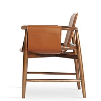 Chaise de salle à manger en bois de frêne massif avec dossier haut et accoudoirs, design moderne et minimaliste, importée, luxe léger, pour usage en restaurant
