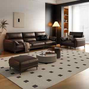 थोक भूरे रंग की चमड़े 3 सीटर रहने वाले कमरे फर्नीचर लक्जरी सेट सोफा चीन सोफे आधुनिक सोफे सोफे - Product Image 2