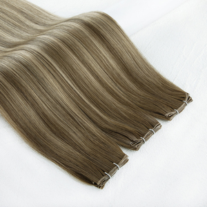 Extensiones de cabello humano con cutícula de grado 12a, extensiones de cabello humano de trama Genius atadas a mano eslavas rubias - Product Image 1