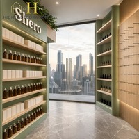 Vitrine de présentation en bois pour cosmétiques, comptoirs avec éclairage LED, présentoirs sur mesure pour parfums, pour boutique de beauté et maquillage