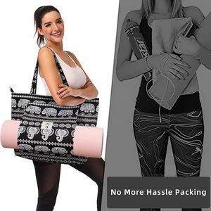 Sac de sport et de yoga en toile polyester de luxe, personnalisé, pour femme, avec support pour tapis de yoga, vente en gros, certifié BSCI - Product Image 2
