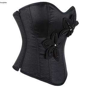 Unsichtbarer Reiß verschluss Verstellbare Blumen kristall Korsette Frauen Baskisches Korsett Bustier Top Applique Body Shape wear - Product Image 3