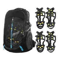Crampons antidérapants en alliage à 9 dents, couvre-chaussures antidérapants, poignées de traction anti-chute, pour l'hiver, l'escalade en plein air, la boue et la glace, pour hommes