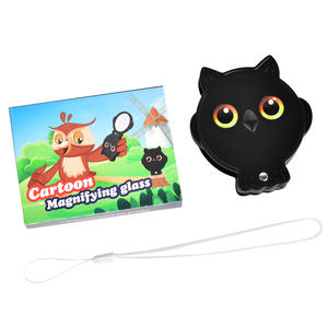 कार्टून उल्लू जेब मैग्निफायर मिनी पोर्टेबल 8x हैंडल हैंगिंग रस्सी के साथ आवर्धक ग्लास - Product Image 5