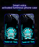 Coque de téléphone en verre trempé lumineuse à commande vocale intelligente pour iPhone 15 Pro Max 14 16 17 AIR Coque mobile lumineuse antichoc