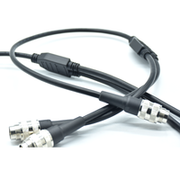 Conector Circular en Y M16 de Latón Chapado en Oro de 12 Pines, 5A 60V AISG, Cable de Soldadura de PVC, Conector de Aviación IP67