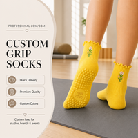 Chaussettes de yoga d'hiver pour femmes, imprimé dessin animé, respirantes, design transparent, antidérapantes, mélange de coton, option personnalisée, imprimé pailleté