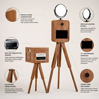 Machine à photos portable vintage avec imprimante, design en bois, pour location événementielle (mariages, fêtes)