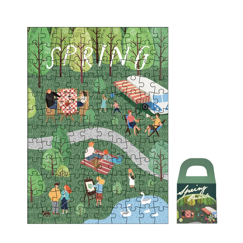 Personalized jigsaw puzzles Four seasons 120 pieces decompression luminous DIY Safe and reliable for adults children kids games