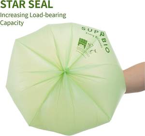 Vente en gros 100% sacs à provisions de supermarché biodégradables en amidon de maïs réutilisables avec finition de gaufrage et impression flexographique - Product Image 6