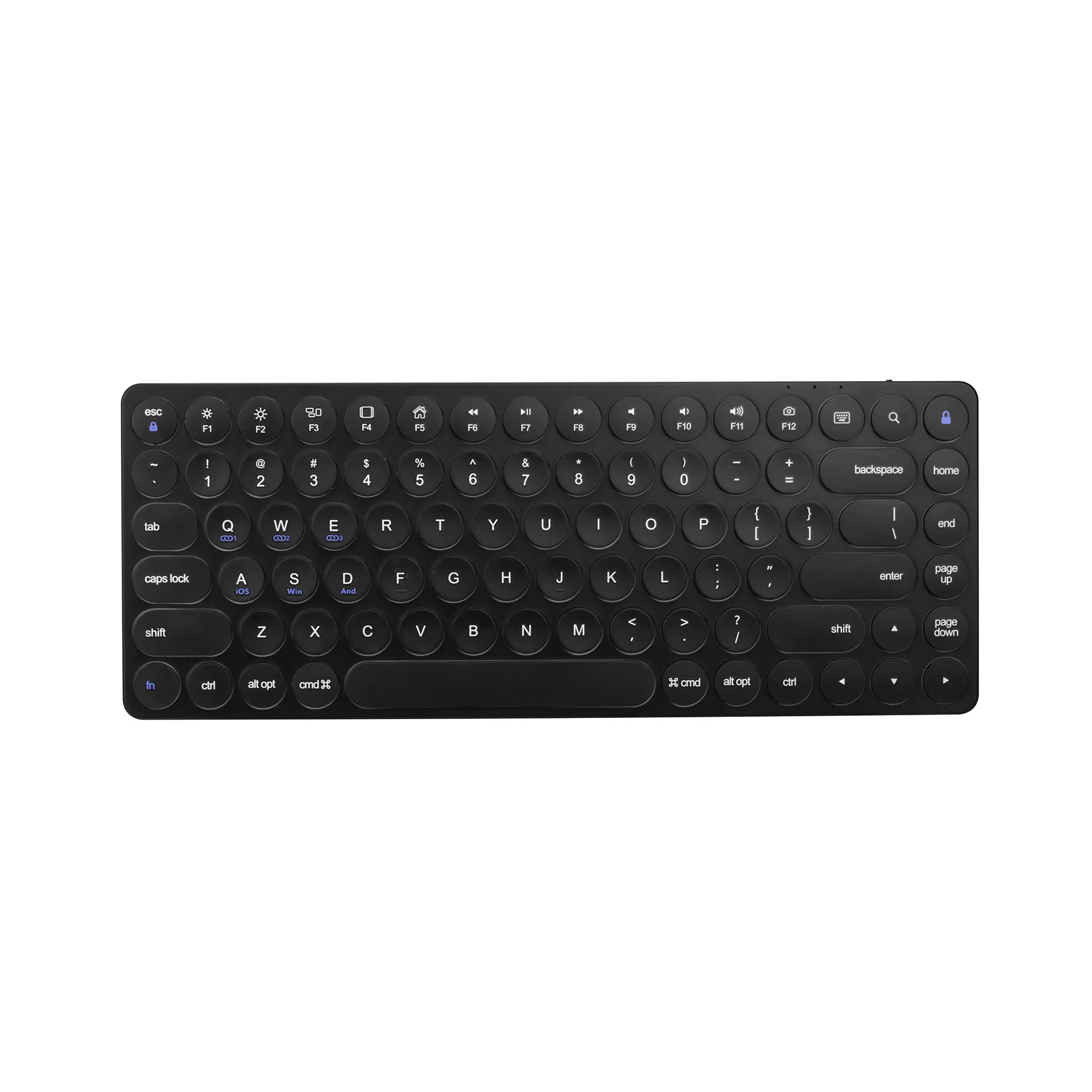 85 Keys Round Wireless Keyboard Supports iOS/Android/Windows