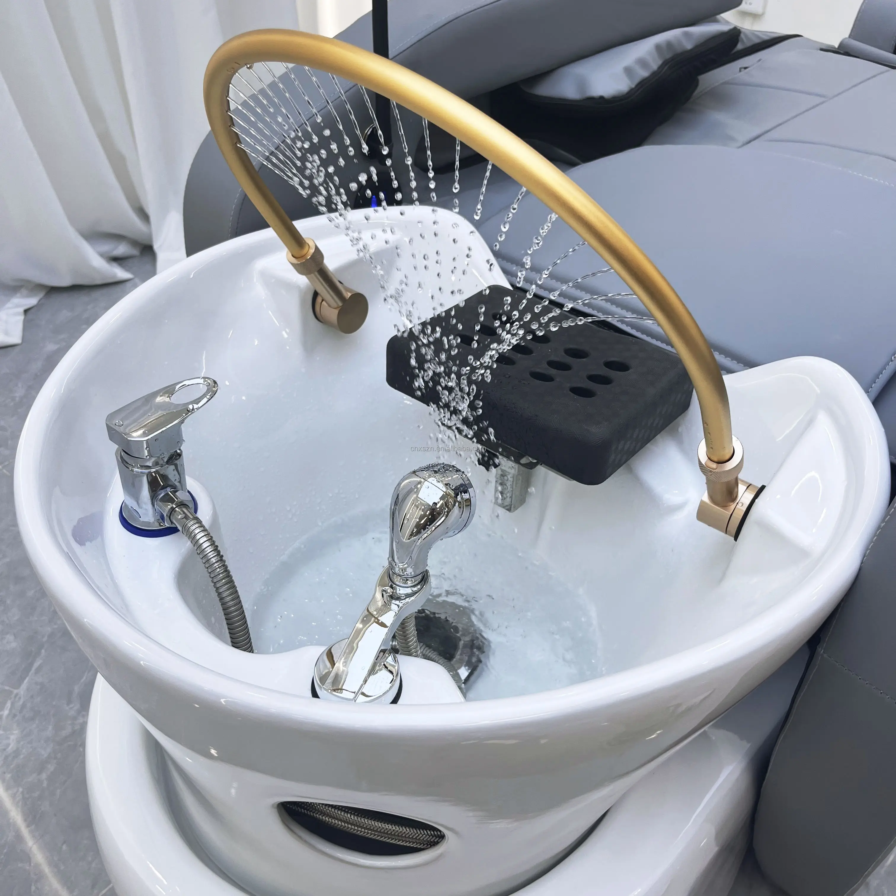 Fabrik individuelles Head Spa Ausrüstung Haarschlafanlage elektrischer Massagekopf Spa-Stuhl Wassertherapie Shampooben