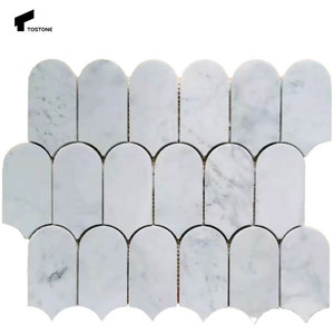 Tostone popolare <span class=keywords><strong>piastrelle</strong></span> di mosaico ovale in <span class=keywords><strong>marmo</strong></span> lilla bianco naturale lucido <span class=keywords><strong>per</strong></span> il Design moderno del pavimento della parete della <span class=keywords><strong>cucina</strong></span> del bagno - Product Image 4