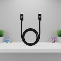 Cable de Carga Rápida USB-C PD240W 48V 5A, Sincronización de Datos 2.0 a 480Mbps, Nailon Trenzado para iPhone 15 Plus, iPad Pro, Computadora, 1m, 12 Meses