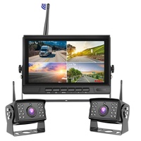 Enregistreur vidéo mobile DVR SD 1080P 4 canaux pour bus, camion et fourgonnette avec 2 caméras AHD sans fil Wifi pour voiture et moniteur