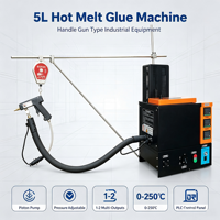 Distributeur de colle thermofusible 5L à pression et quantité de colle réglables, avec buses de ligne continue pour les opérations de conditionnement du papier