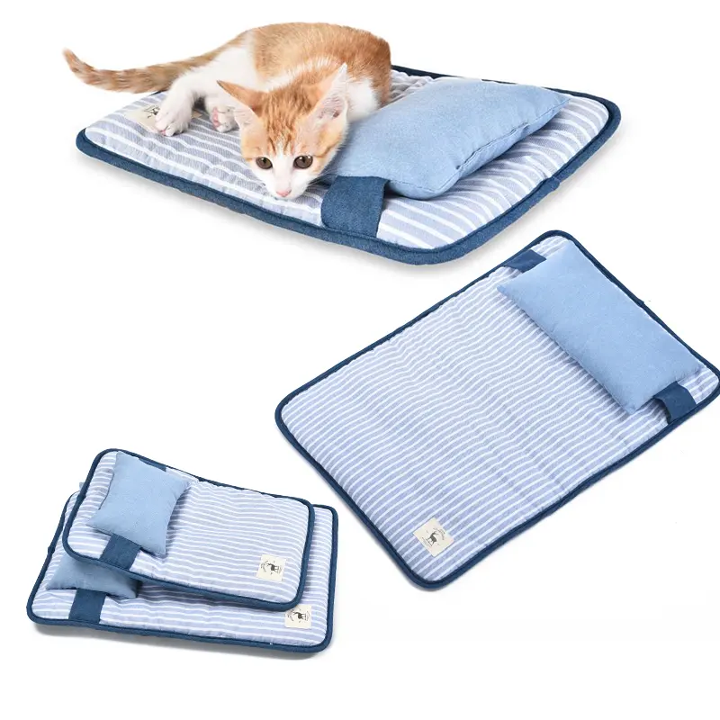 Cama para animais de estimação personalizada, cama redonda portátil para cachorros e gatos com almofada