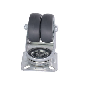 Roulette de verrouillage pivotante 2 pouces chargeant 50kg TPR Double roulette avec plaque de <span class=keywords><strong>zinc</strong></span> carrée - Product Image 3