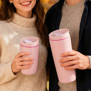 Regalos Empresariales Personalizados en Negro, Botellas de Agua de 12 oz para Bodas, Impresión UV, Taza de Viaje para Café a Prueba de Fugas, Taza de Beber 304 con Tapa a Presión - Product Image 3