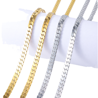 Collier en chaîne de perles carrées plaqué or en acier inoxydable 316 pour mariage, fiançailles et cadeau de fête