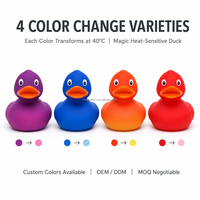 Canard en caoutchouc changeant de couleur à la température, jouet pour enfant, vente en gros, canard de bain en plastique bleu changeant de couleur à l'eau chaude, directement de l'usine
