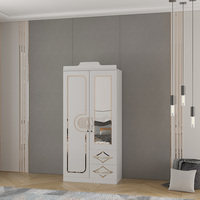 Designs modernes pour chambre à coucher 2 portes armoire blanche armoire 500 mm de profondeur armoire en aluminium armoire à vêtements armoire en plastique
