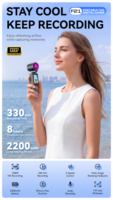 Kamera Mini Portabel 1080p dengan Kipas Pendingin, Desain Putar 270 Derajat, Baterai 2200mAh, Layar 1,97 inci, Mudah Digunakan untuk Perjalanan Luar Ruangan