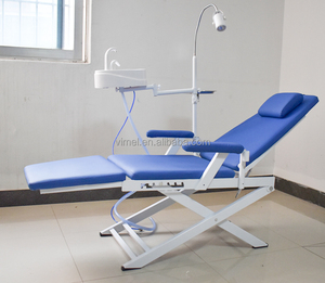 كرسي المرضى وحدة ماكينة تبريد هوائية مجموعة ضوء البلاستيك مستودع الأسنان الطبية عيادة المحمولة للطي مع إمدادات المياه الأبيض Ce - Product Image 4