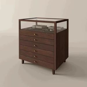 Vitrina de Madera Vintage Hecha a Mano para Guardarropa, Elegante Exhibidor de Joyería para Estantes de Supermercado - Product Image 2